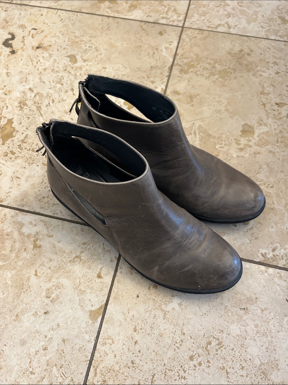 Dansko Gray Ankle Booties - Sleek Zip Back Design